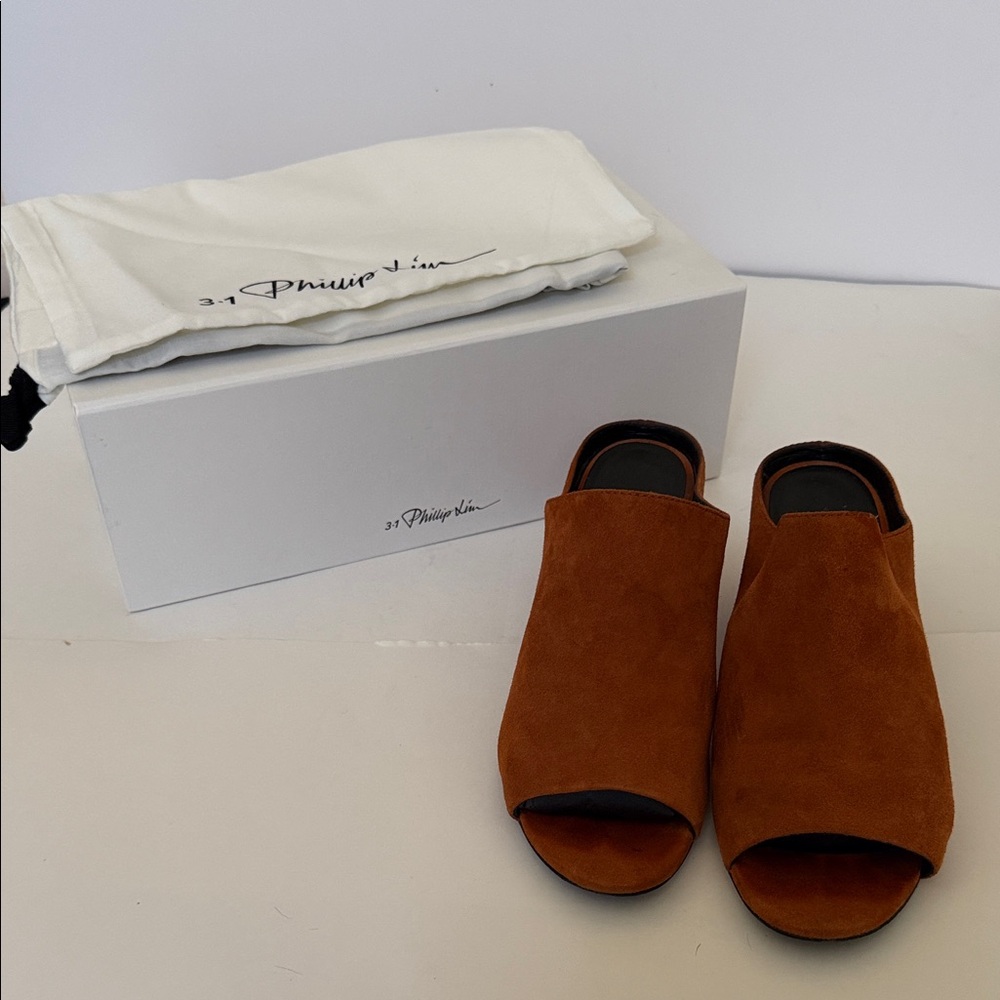 3.1 Phillip Lim Suede Cognac Sandals